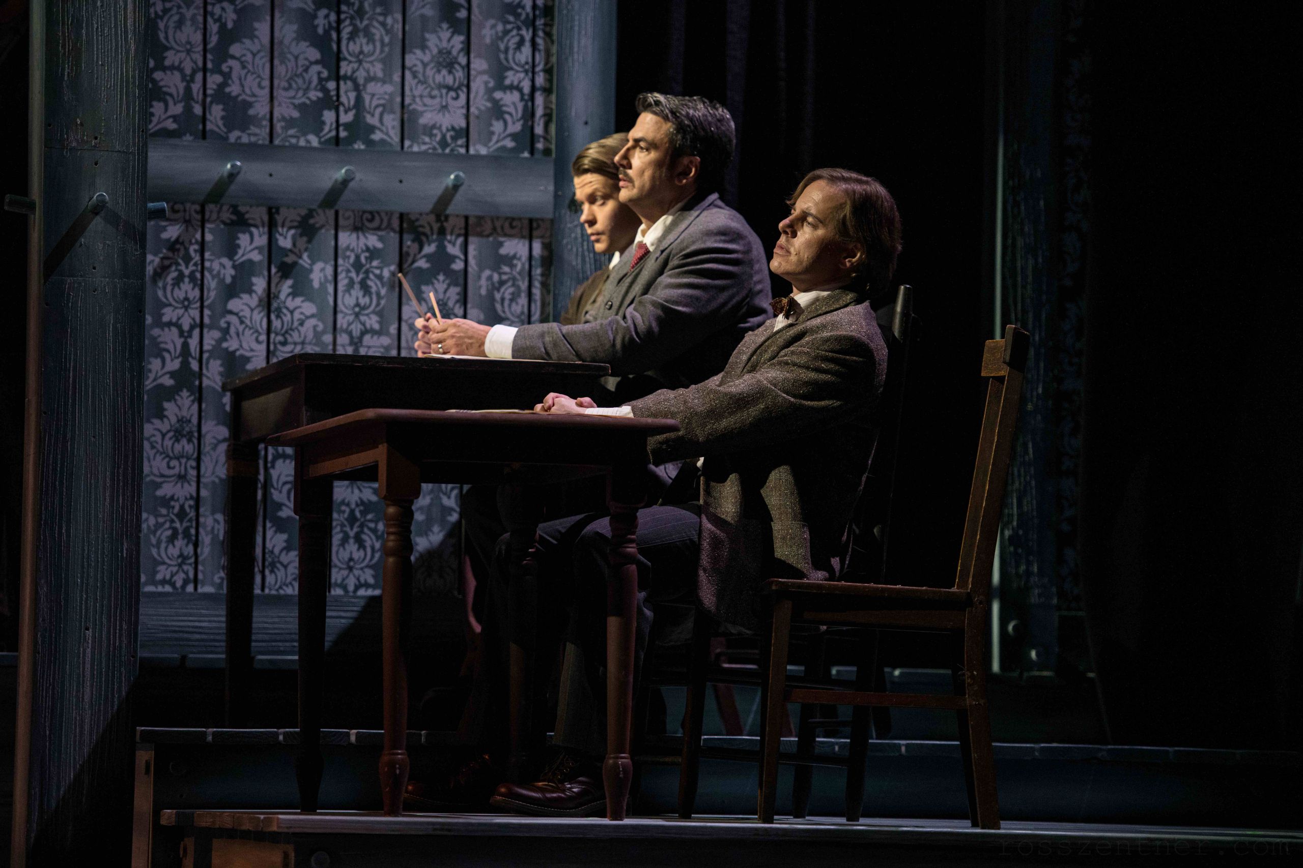 Ryan Nash (David Gassaway), Matthew Treviño (John Preston), and Andrew Bidlack (Trout Shue) in Everlasting Faint