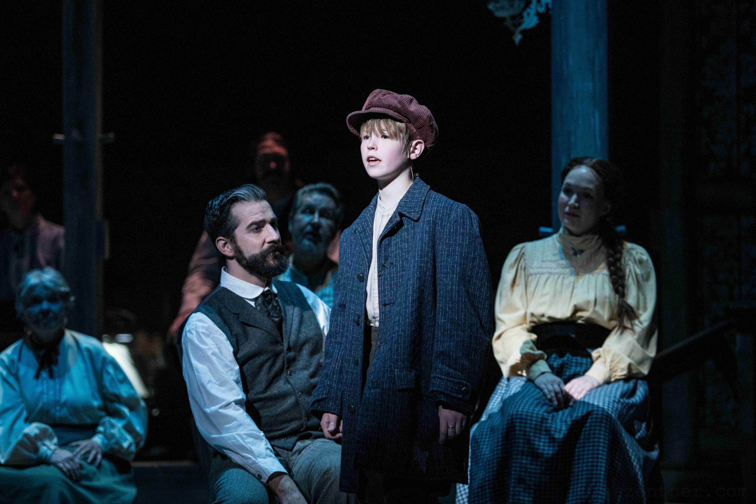 Oliver Thornburgh (Andy Jones) and the Madison Opera Chorus in Everlasting Faint