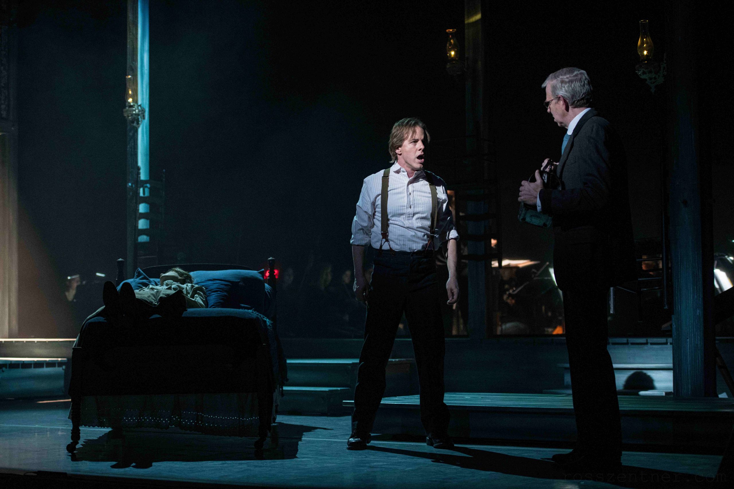 Andrew Bidlack (Trout Shue), Alan Dunbar (Dr. Knapp), and Tori Tedeschi Adams (Elva Heaster Shue) in Everlasting Faint